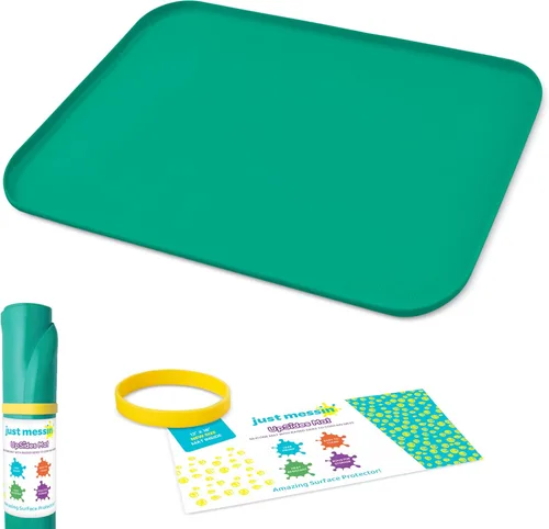 Miniatura 11 de Just Messin' Tapete de silicona para niños, reutilizable, antideslizante, resistente al calor, con bordes elevados de 0.6 pulgadas para contener