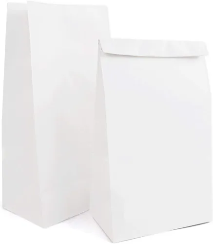 Miniatura 7 de Kslong Pequeñas bolsas de papel blanco, 50 mini bolsas de papel para regalos de fiesta, bolsa de almuerzo de papel a granel para sándwich, palomitas