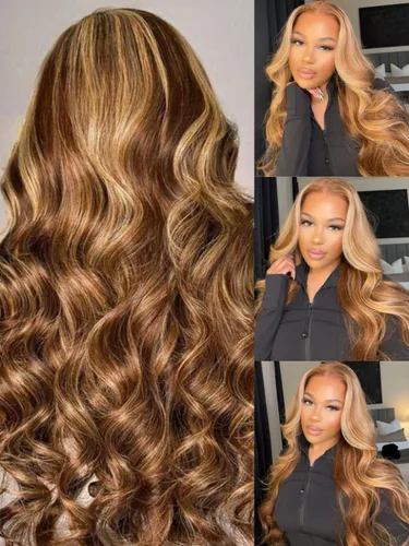 Miniatura 25 de Julia Hair Peluca con parte en V, ondulado, ombré, chesnuts, color marrón, 14 pulgadas