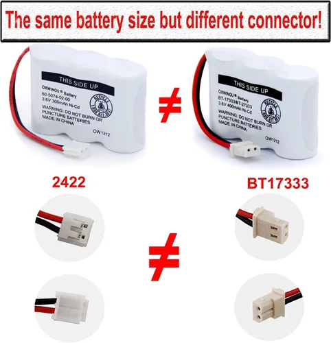 Miniatura 5 de BT-17333 BT-27333 - Batería recargable para teléfono celular 2/3AA 3.6V NI-CD, batería inalámbrica compatible con BT17333 BT27333 BT-17233 BT17233