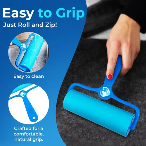Miniatura 6 de PetLovers EzRoll - Rodillo de pelusa reutilizable – Adhesivo para toda la vida y removedor multiusos de pelo, polvo y pelusa de mascotas, para ropa