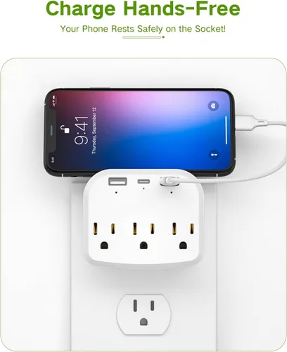 Miniatura 4 de Cámara de salida de pared oculta, cámara de seguridad WiFi de doble banda 1080P de 2.4G/5GHz con detección de movimiento para el hogar, monitoreo