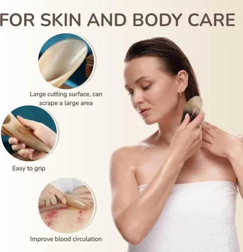 Miniatura 4 de Herramienta corporal Gua Sha, cuerno de buey, herramientas de masaje para fisioterapia, terapia de acupuntura corporal, raspador de masaje de tejido