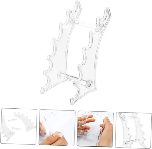 Miniatura 3 de FOMIYES Soporte de exhibición de acrílico con 6 ranuras para bolígrafo, soporte para bolígrafo de arco, organizador de bolígrafos transparente