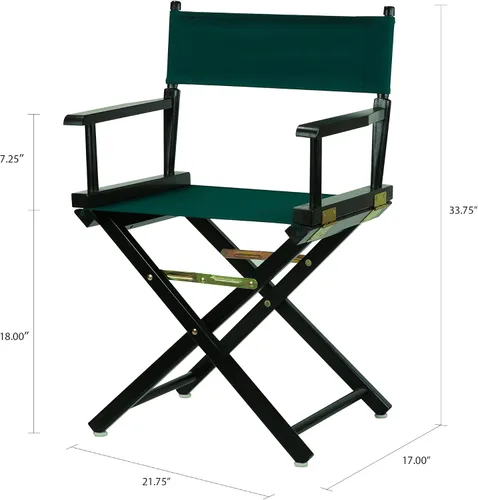 Miniatura 3 de Casual Home - Silla de director de 18 in, marco negro, con lona color verde cazador.