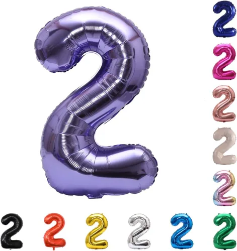 Miniatura 73 de YPSelected Globo grande de 32 pulgadas de helio con números 0-9 de papel de aluminio azul para cumpleaños, bodas y fiestas (Azul, 3)