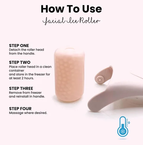 Miniatura 6 de ROSELYNBOUTIQUE Rodillo de hielo para cara y herramientas faciales Gua Sha, arrugas y líneas finas, masajeador de hinchazón, herramientas