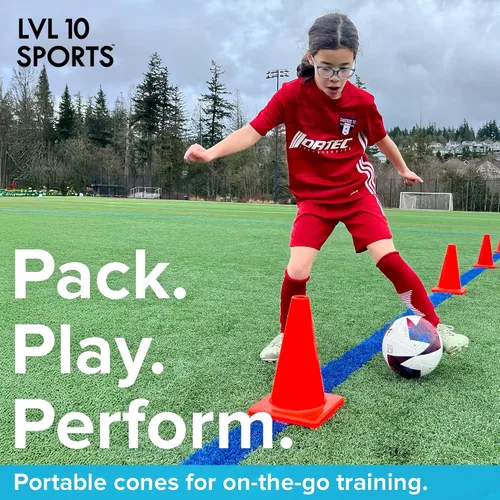 Miniatura 5 de LVL10 - Conos de entrenamiento profesionales, conos de fútbol grandes de 12 pulgadas para entrenamiento deportivo, para ejercicios de baloncesto