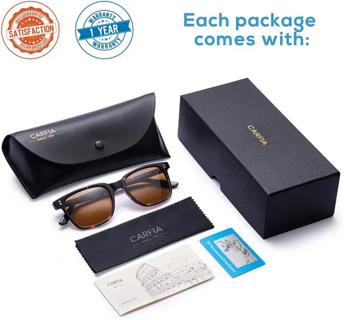 Miniatura 58 de Carfia Chic - Lentes de sol polarizados para mujer, protección UV400, marco de acetato pulido a mano