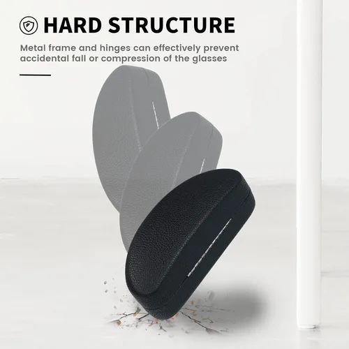 Miniatura 6 de molshine Funda rígida para gafas de sol, funda clásica grande para lentes de sol, lentes con paño de limpieza, bolsa