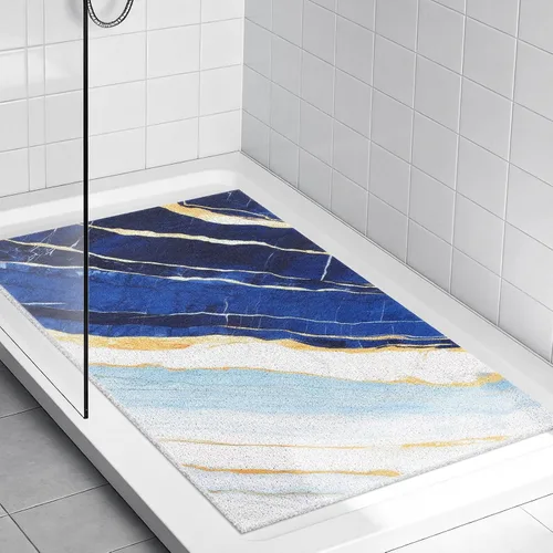 Miniatura 9 de Tapete de ducha antideslizante grande tapete de bañera antideslizante de 24 x 32 pulgadas, tapete de ducha de lufa para ducha interior, almohadilla