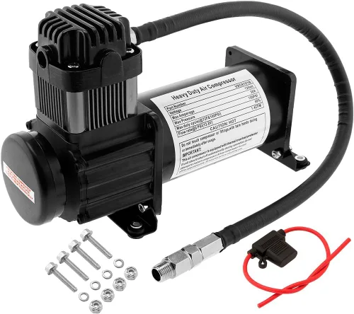 Miniatura 11 de Vixen Horns Heavy Duty Onboard Air Compressor 150 PSI. Universal Replacement for Truck/Car Train Horn/Suspension/Ride/Bag kit/System. Fits All 12v