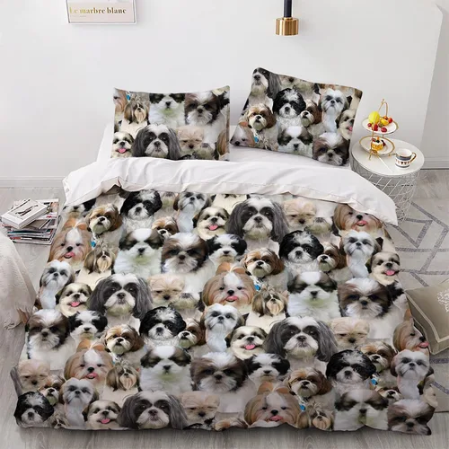Miniatura 9 de Juego de funda de edredón de Malinois belga, juego de ropa de cama decorativo de 3 piezas con 2 fundas de almohada, funda de edredón suave, juego
