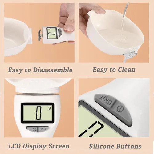 Miniatura 5 de Cuchara medidora digital electrónica, básculas de alimentos para cocina, 28.22 oz/0.00 oz de alta precisión con pantalla LCD, cuchara medidora