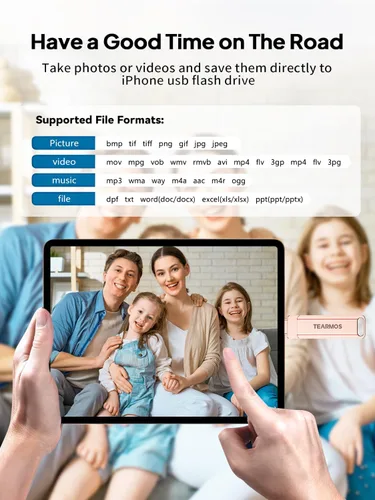 Miniatura 4 de Memoria Stick de 512 GB para iPhone Flash Drive, almacenamiento de teléfono para fotos y videos, copia de seguridad de archivos, compatible con Rosa
