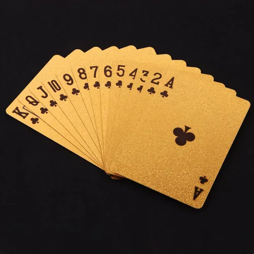 Miniatura 7 de Vijiv 2 cartas de póquer doradas de lujo, cubierta de plástico impermeable para 1920 Gatsby Party Decor Adultos Juegos Regalos