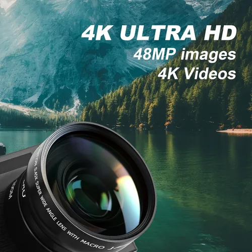 Miniatura 2 de Cámaras digitales de 48 MP para fotografía, cámara de video 4K para vloggers, cámaras de pantalla abatible de enfoque automático para fotografía