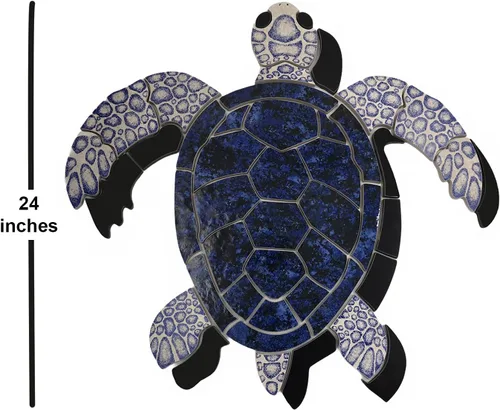 Miniatura 5 de Aquatic Custom Tile Blue Sea Turtle Group - Mosaico de piscina de porcelana
