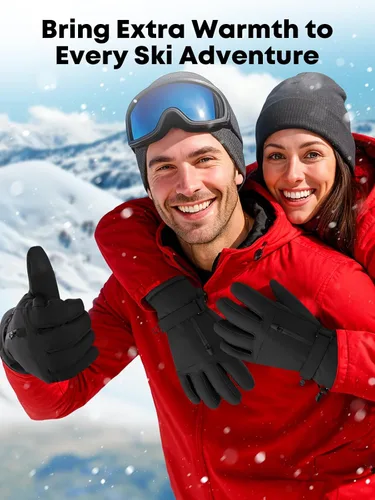 Miniatura 6 de KASBAH Guantes térmicos impermeables de invierno para hombres y mujeres, guantes de esquí con aislamiento cálido con diseño antideslizante