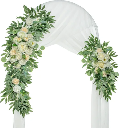 Miniatura 8 de Lisuun Flores de arco de boda, flores artificiales para decoración, guirnalda de flores grandes para estilos bohemios, decoración floral