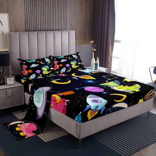 Miniatura 9 de Manfei Juego de sábanas musicales tamaño matrimonial, juego de ropa de cama con estampado de notas musicales retro para niños y niñas, decoración