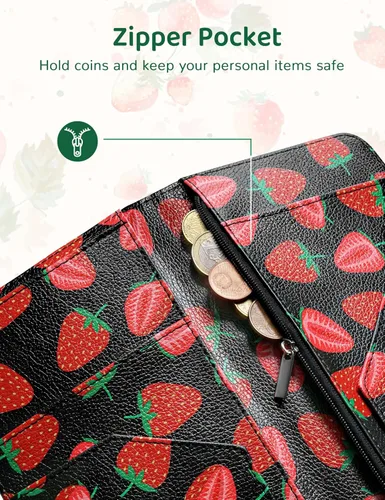 Miniatura 7 de Libreta para servidores con bolsillo con cremallera y cierre magnético, libreta de servidor, libro para camarera, libro de servicio con bolsillo