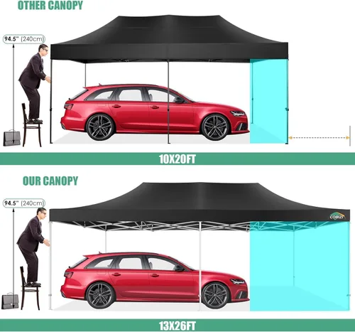Miniatura 105 de COBIZI Tienda de campaña desplegable de 6.6 x 6.6 pies, toldo resistente, fácil de instalar, impermeable, para exteriores, fiestas, playa, jardín