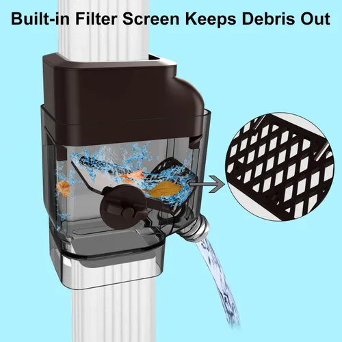 Miniatura 3 de Prestantious Desviador de bajante con filtro integrado para bajante de 2 x 3 pulgadas y 3 x 4 pulgadas, sistema de recolección de agua de lluvia