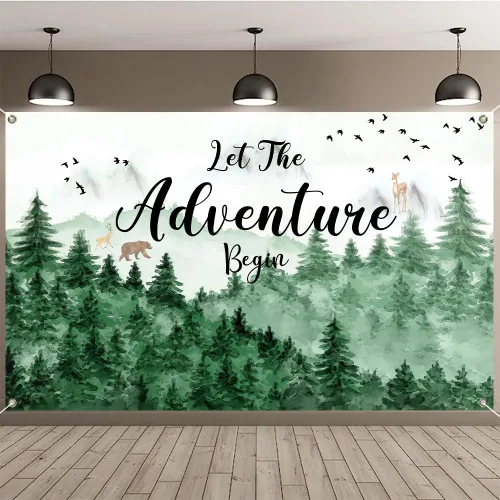 Miniatura 4 de Let The Adventure Begin - Pancarta de fondo con 70.8 x 43.3 pulgadas, Adventure Awaits Bon Voyage, mapa del mundo, fondo de fotografía de viaje