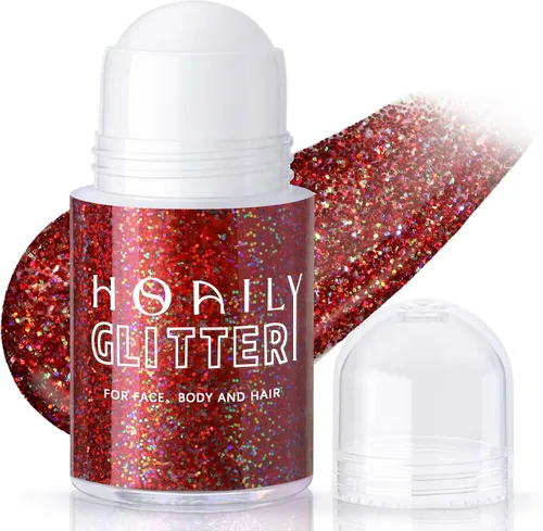 Miniatura 13 de HOSAILY Gel con Purpurina Negro Roll-on para Cara y Cabello, Pintura Facial con Purpurina Holográfica Camaleón que Cambia de Color para Halloween