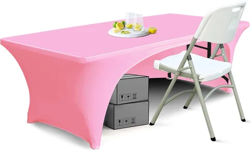 Miniatura 20 de ABCCANOPY - Mantel elástico de 1,2 m para mesa, ajustado, con parte trasera abierta, lavable, salvamanteles para mesas rectangulares, color negro