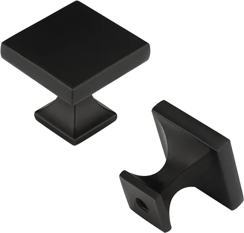Miniatura 9 de Peaha PH6785BK - Paquete de 15 pomos negros para gabinete, tiradores cuadrados para pomos de cajón para cocina, tocador y baño Negro-Cuadrado 1