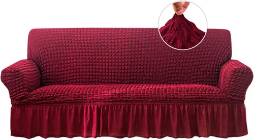 Miniatura 29 de Qubjus Funda Elástica para Sofá Fundas para Sofá Lavables Funda para Sofá Sillón Cama Protector de Muebles de Fácil Ajuste con Parte Inferior Beige