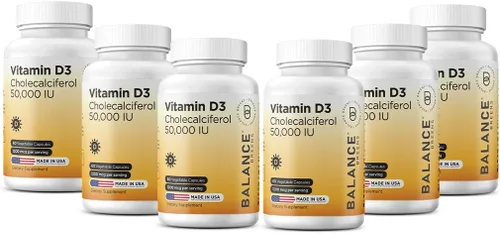 Miniatura 9 de Balance Breens Vitamina D3 50,000 UI - 60 cápsulas vegetales - Suplemento de vitamina D sin gluten de alta potencia sin OMG