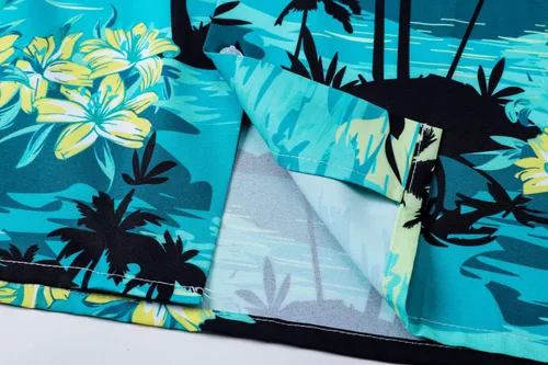 Miniatura 8 de Cromoncent Camisa hawaiana de manga corta para hombre y niño, cuello cubano, tropical, vacaciones, verano, playa