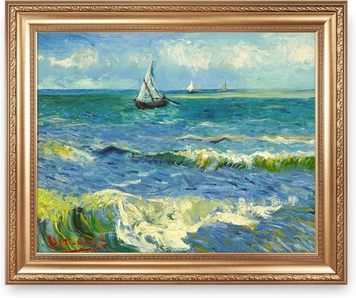 Miniatura 224 de A&T ARTWORK Noche estrellada sobre el Ródano de Vincent Van Gogh. Tamaño del marco: 36 x 30 pulgadas, tamaño de la imagen: 30 x 24 pulgadas
