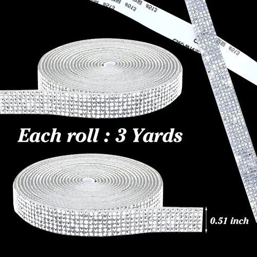Miniatura 5 de Tiras adhesivas con diamantes de imitación de cristal para manualidades, pegatina de cinta de diamantes con 2 mm para bodas, Navidad, fiestas, Mina