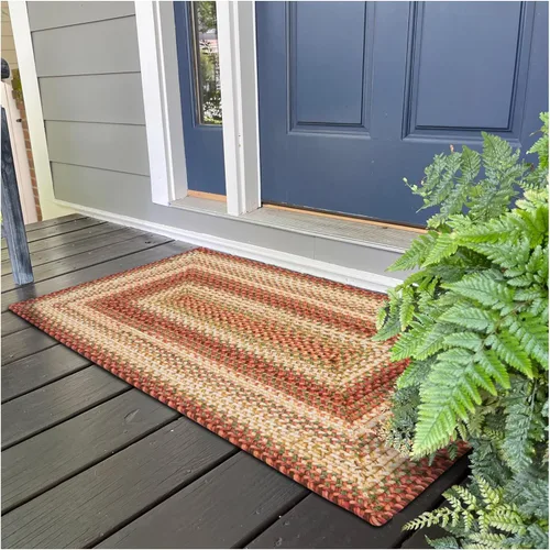 Miniatura 111 de Alfombra ovalada trenzada gris humo de 20 x 30 pulgadas, lavable para interiores y exteriores, decoración campestre para cocinas y entradas