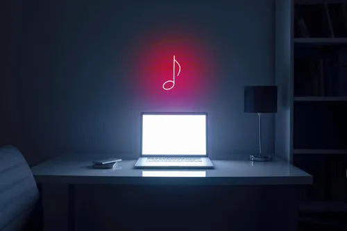 Miniatura 5 de ADVPRO Muestra de neón de silicona LED de silicona de nota musical - azul - st16s32-fnu0074-b