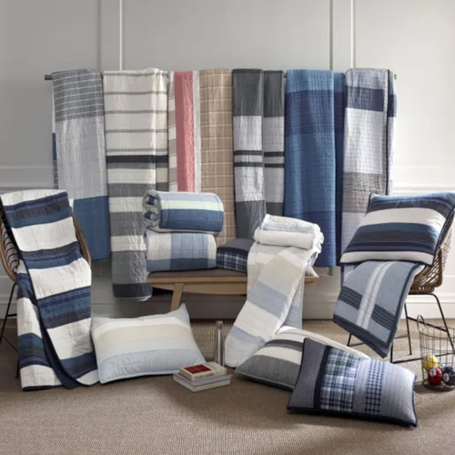 Miniatura 8 de Nautica - Funda europea, ropa de cama de algodón con cierre de cremallera, elegante juego de cama (Saybrook Beige, 26 x 26 pulgadas)