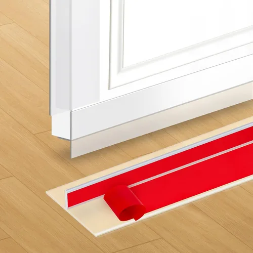 Tira de sellado en forma de T para marco de puerta, burlete de silicona transparente, tapón adhesivo fuerte para puerta, 1.37 pulgadas de ancho x 20