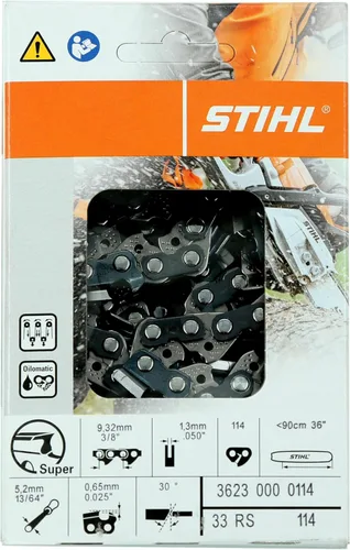 Miniatura 2 de Stihl 33RS 114 - Cadena de sierra rápida, 3/8 pulgadas, 050 pulgadas, 114 transmisión, carrete de cadena, 3623-000-0114 36230000114 3623 000 0114