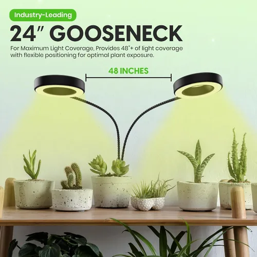 Miniatura 3 de OSANI Luz de crecimiento de brazo largo de cuello de cisne de 24 pulgadas, cobertura de 48 pulgadas, luces LED de espectro completo de 6000 K