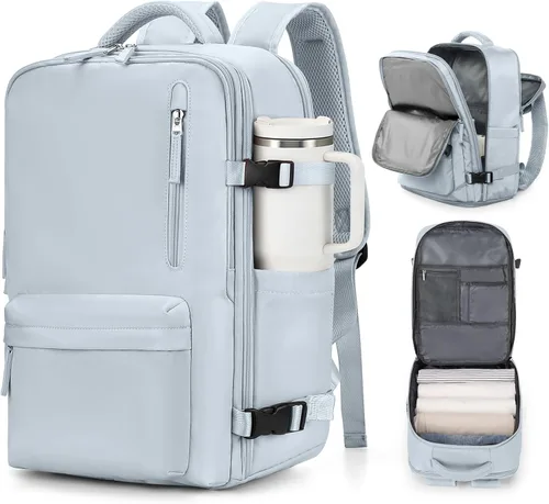 Miniatura 23 de VGCUB - Mochila grande para viaje, trabajo, negocios, mochila para laptop aprobada como equipaje de mano para vuelos, unisex, Negro -, Grande, Large