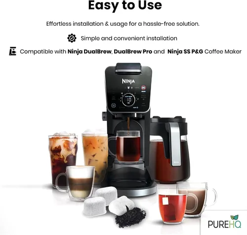 Miniatura 3 de PureHQ - Filtro de agua para cafetera Ninja Dual Brew y cápsulas Ninja de una sola porción - Compatible con DualBrew Pro CFP301 CFP307 CFN601