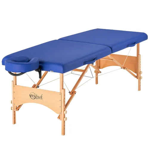 Master Zen-Touch Brady - Mesa de masaje portátil ligera, cama de belleza, tatuaje, spa, salón de belleza, cama facial exuberante, color azul cielo,