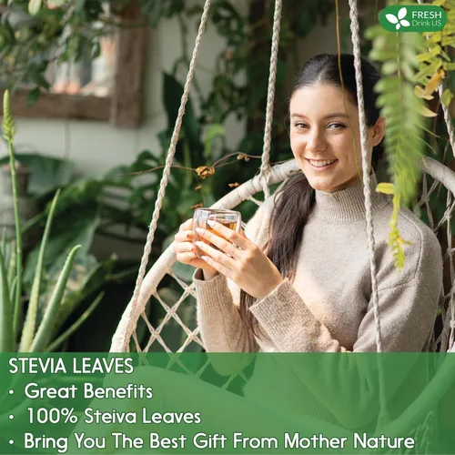 Miniatura 9 de FreshDrinkUS, Más de 500 hojas de stevia naturales, hojas secas enteras, hojas secas de estevia 100% puras, edulcorante cero calorías, sin aditivos