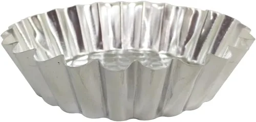 Miniatura 3 de MYStar Juego de 20 moldes de aluminio antiadherente de 3-3/4 pulgadas, diseño estriado, forma redonda, molde para tartaletas
