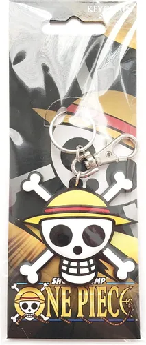 Miniatura 2 de Una sola pieza llavero de PVC con logotipo de piratas Jolly Roger de Luffy's