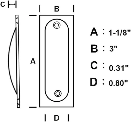 Miniatura 4 de QCAA Tirador rectangular de latón macizo, 3 "x 1-1/8 x3/8, US10B bronce aceitado, ORB 2 paquetes, fabricado en Taiwán